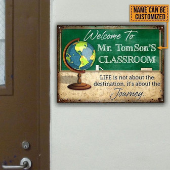 Metal Sign- Life Is Not Global Pattern Rectangle Metal Sign Custom Name - Thegiftio UK