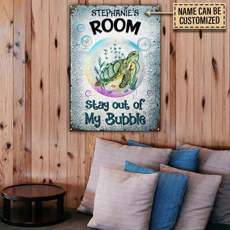 Metal Sign- Lovely Design Turtle Stay Out Rectangle Metal Sign Custom Name - Thegiftio UK
