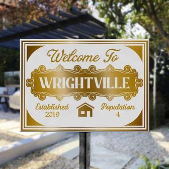 Metal Sign- Luxury Gift Idea Welcome To Wrightville Cool Design Rectangle Metal Sign Custom Name - Thegiftio UK