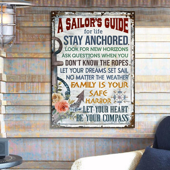 Metal Sign- Sailor Guide For Life Rectangle Metal Sign Beautiful Design - Thegiftio UK