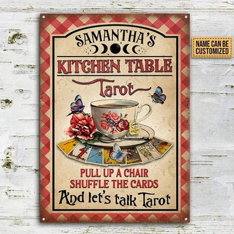 Metal Sign- Tarot Psychic Readings Kitchen Table Lovely Rectangle Metal Sign Custom Name - Thegiftio