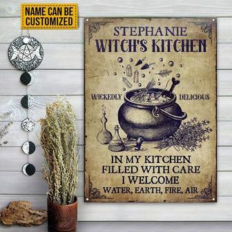 Metal Sign- Witch Kitchen Water Earth Fire Air Rectangle Metal Sign Custom Name - Thegiftio UK