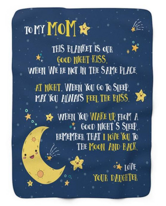 To My Mom - Love You To The Moon and Black Blanket Gift For Mom From Daughter Birthday Gift Home Decor Bedding Couch - Thegiftio UK