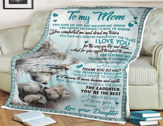 To My Mom,Wolf Blanket I Love You Thank You So Much You Deserve My World,Gift For Mom Family Home Decor Bedding Couch - Thegiftio UK