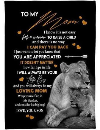 To My Mom You Are Appreciated Lions Fleece Blanket Gift For Mom From Son Home Decor Bedding Couch Sofa Soft - Thegiftio UK