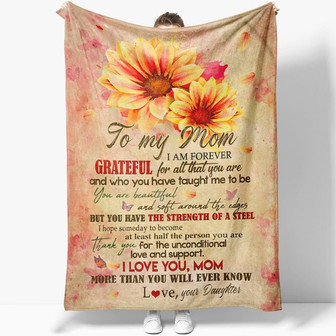 To My Mom You Are Beautiful Sunflower Blanket Gift For Mom From Daughter Birthday Gift Home Decor Bedding Couch - Thegiftio UK