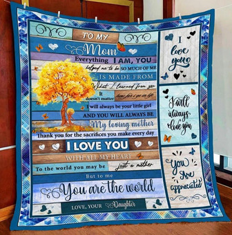 To My Mom Blanket, I Love You With All My Heart, Gift For Mom Family Home Decor Bedding Couch Sofa Soft and Comfy Cozy - Thegiftio UK