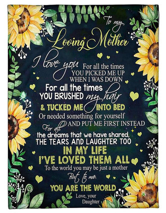 To My Mom Blanket,Cozy Premium You Are The World Fleece Blanket,Mother's Day,Birthday,Christmas,Gift For Mom Family - Thegiftio UK
