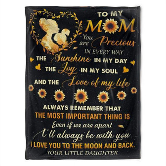 To My Mom Blanket, The Sunshine In My Day, The Joy In My Soul, Gift For Mom Family Home Decor Bedding Couch Sofa Soft - Thegiftio UK