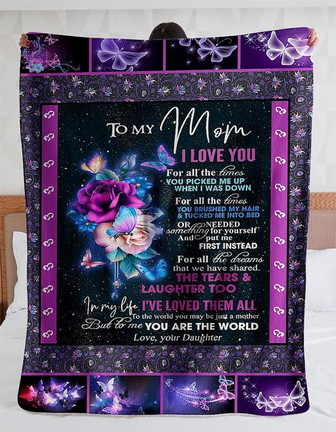 To My Mom Blanket,Gift from Daughter,Cozy Premium You Are The World,Mother's Day,Birthday Gift For Mom Family Home Decor - Thegiftio UK