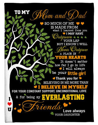 To My Mom And Dad It Doesn't Matter How Far I Go In Life Fleece Blanket Gift For Family, Birthday, Parents Gift - Thegiftio UK