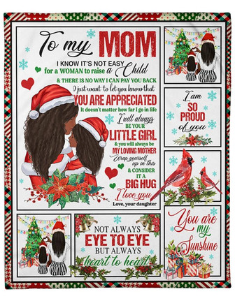 To My Mom From Daughter, You Are My Sunshine Merry Christmas Fleece Blanket Gift For Mother, Gift For Christmas - Thegiftio UK