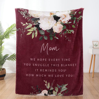 Gifts for Mom Mom Gifts from Daughters Birthday Gifts for Mom for Mom Soft Burgundy Throw Blanket - Thegiftio UK