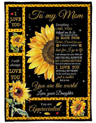 To My Mom Everything I Am You Helped Me To Be So Much Of Me Fleece Blanket, Best Mother s Day Gift Ideas, - Thegiftio UK