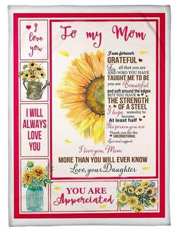 To My Mom Fleece Blanket, With Wonderful Words I'll Always Love You, Gift For Mom from Daughter Birthday Gift Home Decor - Thegiftio UK