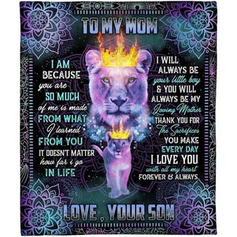To My Mom Forever And Always Lions Lover Fleece Blanket Family Gift Home Decor Bedding Couch Sofa Soft Comfy Cozy - Thegiftio UK