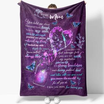 To My Mom You Held Me Close When Times Were Tough Butterfly Blanket Gift For Mom Birthday Gift Home Decor Bedding Couch - Thegiftio UK
