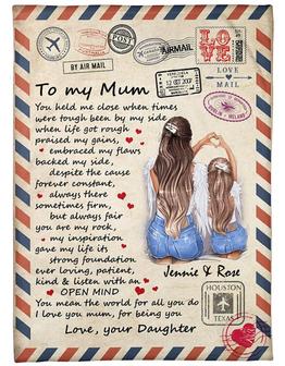 To My Mom You Held Me Close When Times Were Tough Fleece Blanket, Mothers Day To Mom, Meaningful Mothers Day Gift, - Thegiftio UK