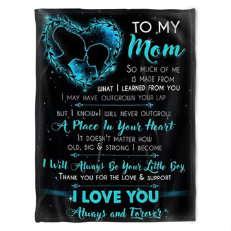To My Mom I Love You Always And Forever, Maternal Love Mama Kiss Fleece Blanket Home Decor Bedding Couch Sofa Soft - Thegiftio