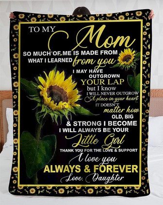 To My Mom I Love You Forever, Your Daughter Sun Flower Blanket, Gift For Mom Family Home Decor Bedding Couch Sofa Soft - Thegiftio UK