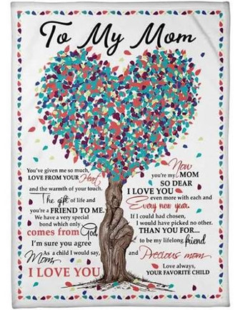 To My Mom Love From Your Heart Fleece Blanket Gift For Mom From Child Home Decor Bedding Couch Sofa Soft And Comfy Cozy - Thegiftio UK