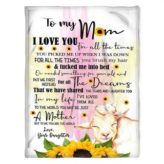 To My Mom You I Love You For All The Times You Picked Me Up When I Was Down, Cute Sheeps Fleece Blanket - Thegiftio UK