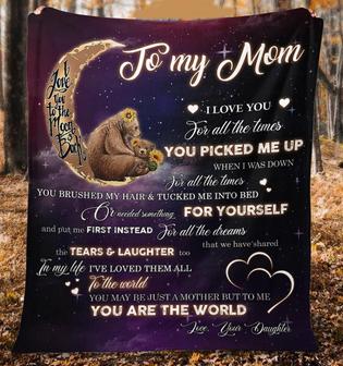 To My Mom I Love You For All The Times You Picked Me Up When I Was Down, Bear Maternal Love Fleece Blanket - Thegiftio UK