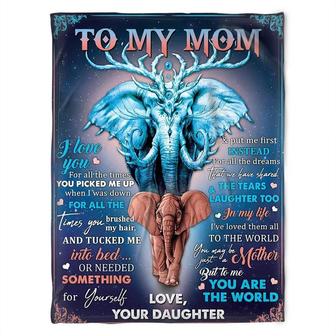 To My Mom I Love You For All The Times You Picked Me Up When I Was Down, Special Elephant Fleece Blanket - Thegiftio UK