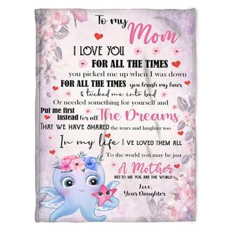 To My Mom I Love You For All The Times You Picked Me Up When I Was Down, Elephant Maternal Love Fleece Blanket - Thegiftio UK