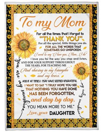 To My Mom You Mean More To Me Fleece Blanket Mother's Day Gift Family Gift Gift For Mom Gift From Daughter To Mom - Thegiftio UK