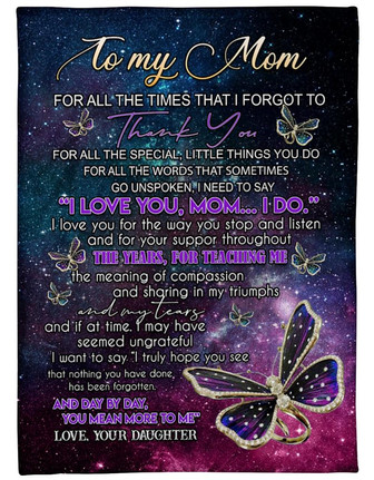 To My Mom You Mean More To Me Fleece Blanket Mother's Day Gift Gift From Daughter To Mom Family Gift Birthday Gift - Thegiftio UK