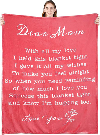Gifts for Mom Mother's Day Anniversary Christmas, Throw Blanket Romantic I Love You Birthday Gifts to My Mom - Thegiftio UK