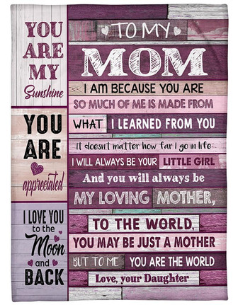 To My Mom I Am Because You Are Pink Blanket Gift For Mom From Daughter Birthday Gift Home Decor Bedding Couch Sofa Soft - Thegiftio UK