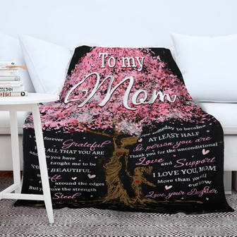 To My Mom Pink Tree Fleece Blanket, I Hope To Be Like You - Gift For Mom From Daughter Birthday Gift Home Decor - Thegiftio UK