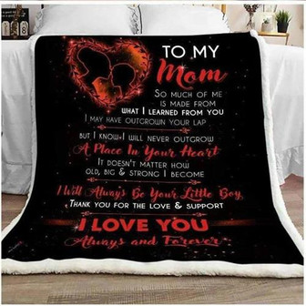 To My Mom A Place In Your Heart Fleece Blanket Gift For Mom Home Decor Bedding Couch Sofa Soft And Comfy Cozy - Thegiftio UK