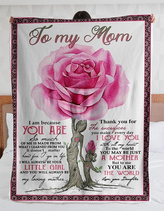 To My Mom,Gift from Daughter,Flower Cozy Premium I Love You,Weighted Blanket,Mother's Day,Birthday,Gift For Mom Family - Thegiftio UK