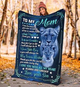 To My Mom I Am Because You Are So Much Of Me Fleece Blanket Gift For Mom From Son Home Decor Bedding Couch Sofa Soft - Thegiftio UK