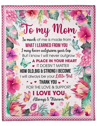 To My Mom So Much Of Me Is Made From - Beautiful Flower Blanket Gift For Mom From Daughter/SOn Birthday Gift Home Decor - Thegiftio UK
