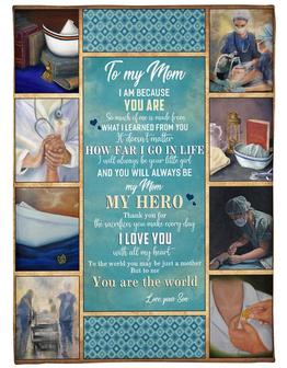 To My Mom From Son How Far I Go In Life Fleece Blanket, Thank You Gifts For Mothers Day, Best Mothers Day Gift Ideas, - Thegiftio UK