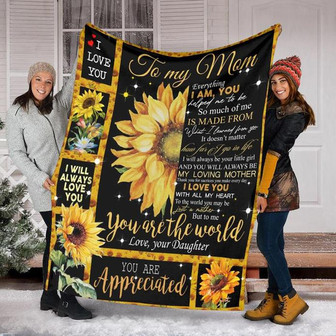 To My Mom Sunflower Fleece Blanket,Anniversary,Family Blanket Gift For Mom Family Home Decor Bedding Couch Sofa Soft - Thegiftio UK