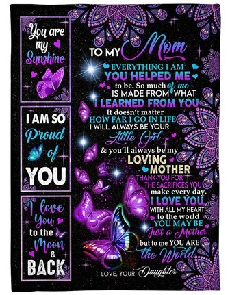To My Mom You Are My Sunshine, Fleece Blanket, Mothers Day Gift From Daughter To Mom, Meaningful Mothers Day Gift, - Thegiftio UK