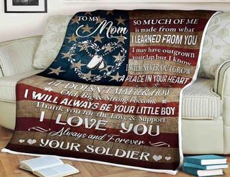 To My Mom Thank You For The Love And Support Your Soldier Blanket Gift For Mom Birthday Gift Home Decor Bedding Couch - Thegiftio UK