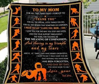 To My Mom Thank You For All Special, Little Things You Do, Rugby Fleece Blanket Home Decor Bedding Couch Gift From Son - Thegiftio UK
