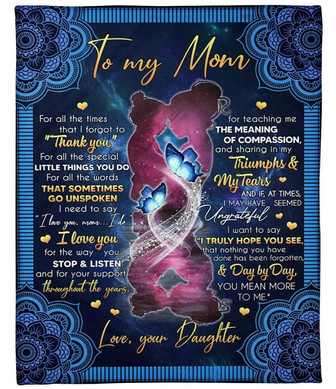 To My Mom For All The Times That I Forgot To Thank You Blanket Gift For Mom From Daughter Birthday Gift Home Decor - Thegiftio UK