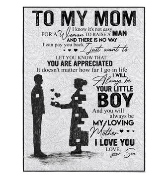 To My Mom - I Know It's Not Easy Fleece Blanket Gift For Mom From Son Birthday Gift Home Decor Bedding Couch Sofa Soft - Thegiftio UK
