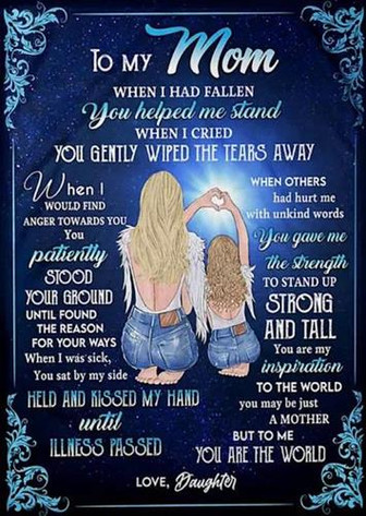 To My Mom When I Had Fallen You Helped Fleece Blanket Gift For Mom From Daughter Home Decor Bedding Couch Sofa Soft - Thegiftio