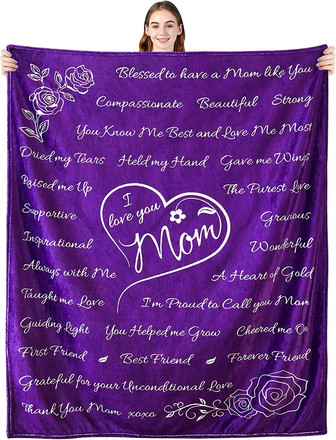 Gifts for Mom Wife Anniversary Mother's Day, Throw Blanket I Love You Birthday Gifts to My Mom - Thegiftio UK