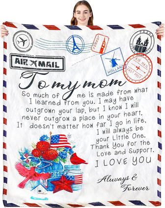 Gifts for Mom Wife Blanket Mother's Day Birthday, Throw Blanket I Love You My Mom - Thegiftio UK