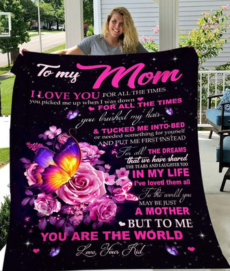 To My Mom You Are The World Fleece Blanket, Mother s Day Greetings, Mother s Day Gift From Kids To Mom, Home Decor - Thegiftio UK