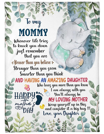 To My Mommy Fleece Blanket You'll Always Be My Loving Mother Gift From Daughter Home Decor Bedding Couch Sofa Soft - Thegiftio UK